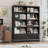 📚 Akxel 47.2" W Farmhouse Bookshelf with 3 Drawers, Wood Grain Storage Bookcase & Display Organizer, Freestanding Book Rack-1625577715