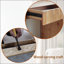 Console rustique en bois avec tiroir - Design minimaliste, texture nervurée et finition naturelle