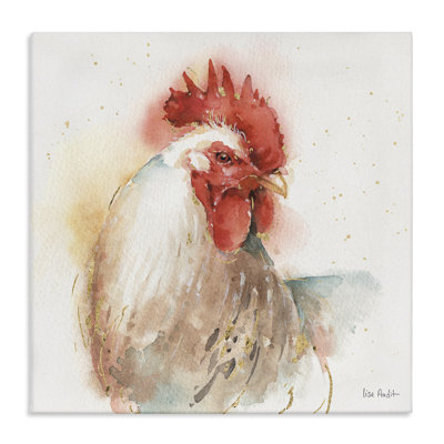 Poule avec aquarelle, art mural par Lisa Audit