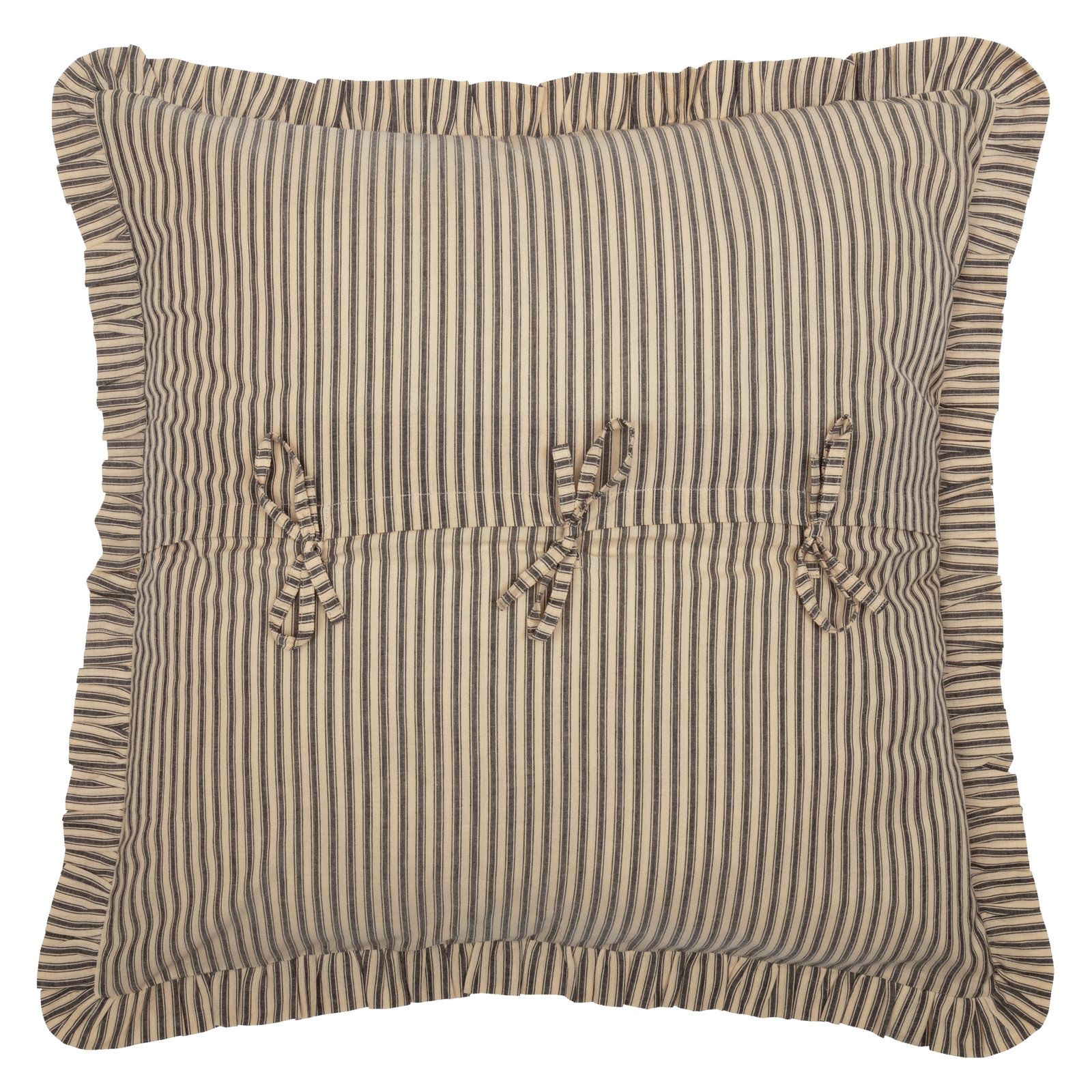 Cotton Sham Set, Dark Crème, Coal Black
