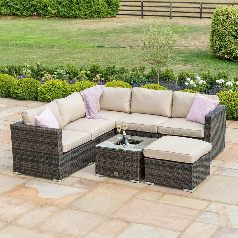 London Rattan Corner Group - with Ice Bucket, Brown