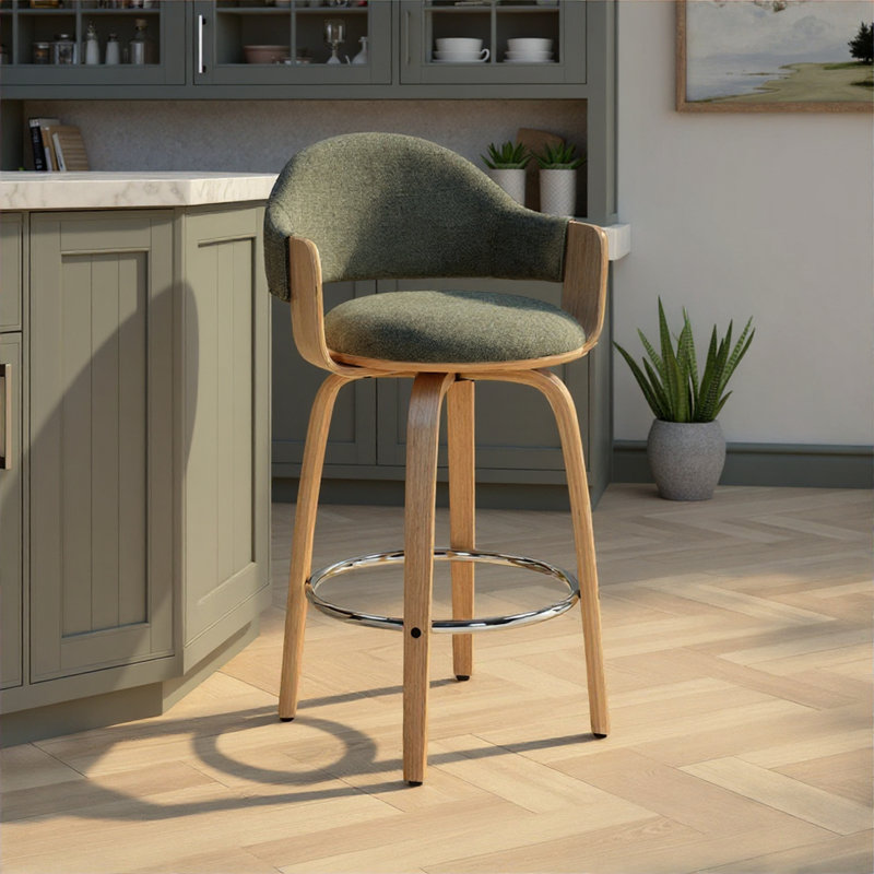 Swivel Upholstered Counter Stool, 67.1cm, Cypress Shade