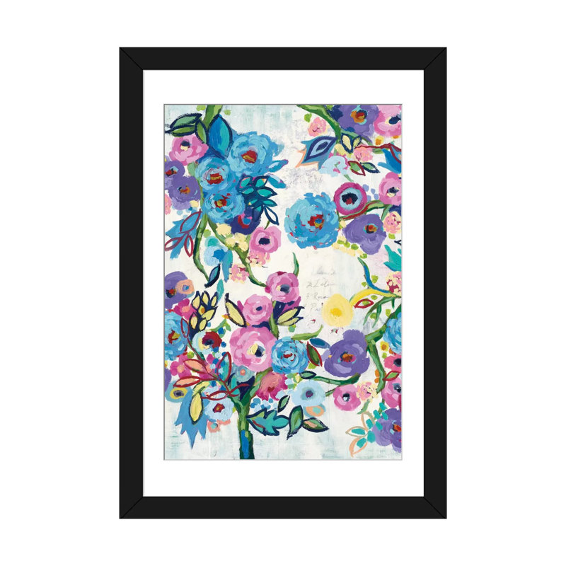 «Evontae Floral Recipe», art encadré, Papier d'art encadré noir, H 32 po x l 24 po x P 1 po
