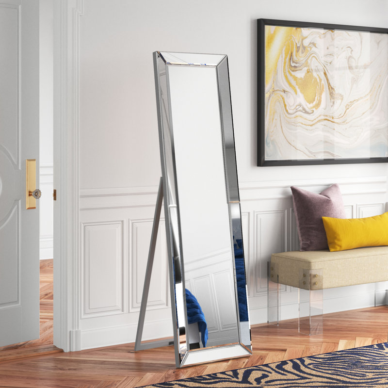 Miroir sur pied 64 po Chauncey - Argent