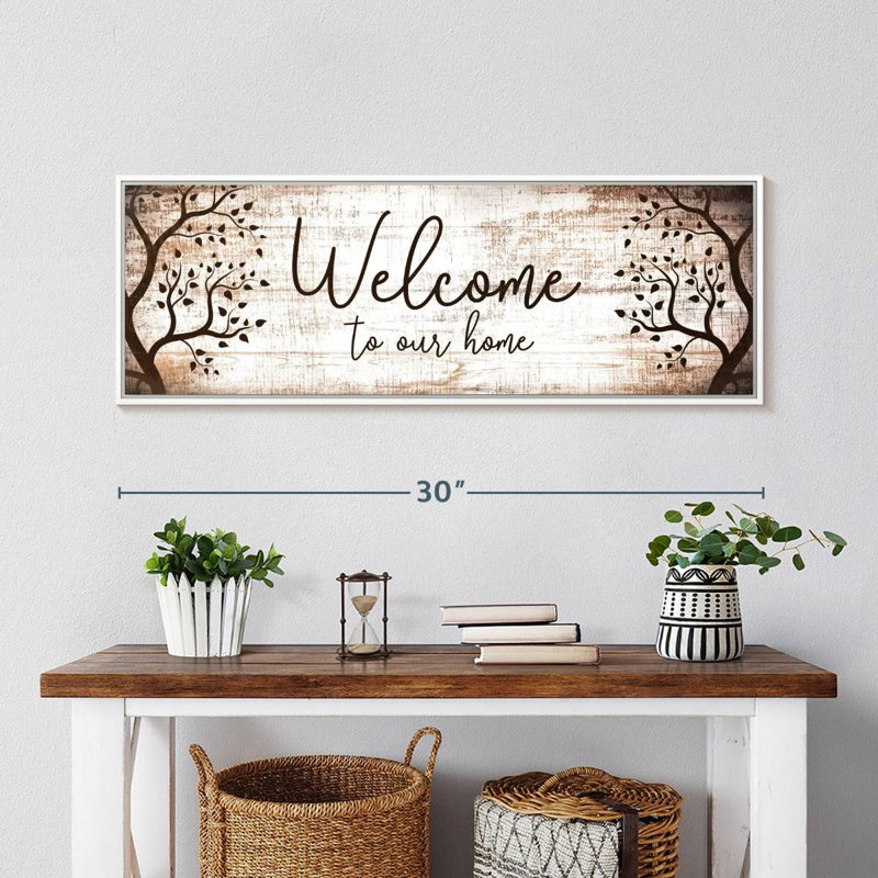 Bienvenue chez nous, typographie I, Cadre flottant blanc, 31 po x 11 po