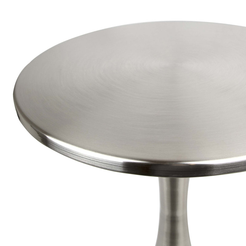 Metal Accent Table In Brushed Nickel