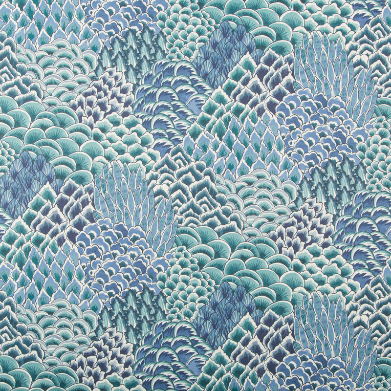 Grand Bazaar Katibi 30' L x 26.75" W Wallpaper Roll, Turquoise