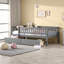 Lit de jour simple gris avec tiroirs de rangement - Structure en bois massif, conception peu encombrante-1490413832-1490810872