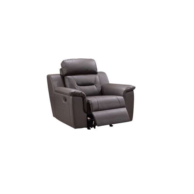 Fauteuil inclinable électrique Hazard, Cuir assorti brun