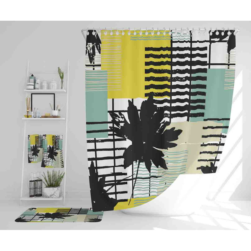 Nathalya Polyester Shower Curtain Set