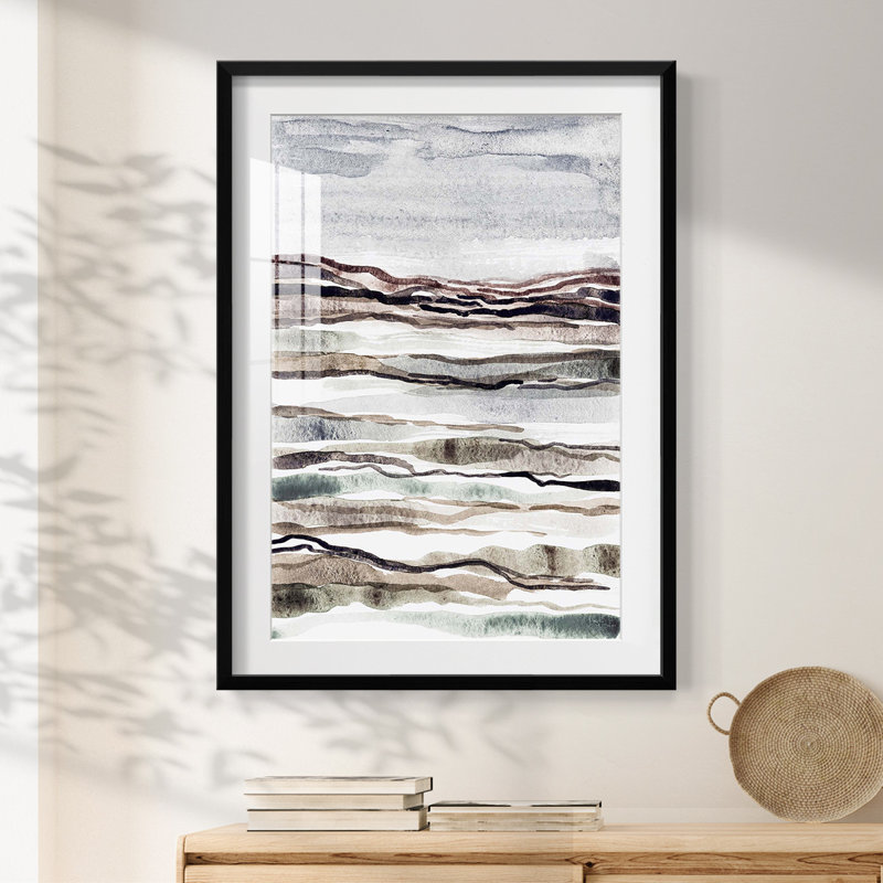 Muted Earth Layers I -Framed Print, 28.5" H x 20.5" W, Black