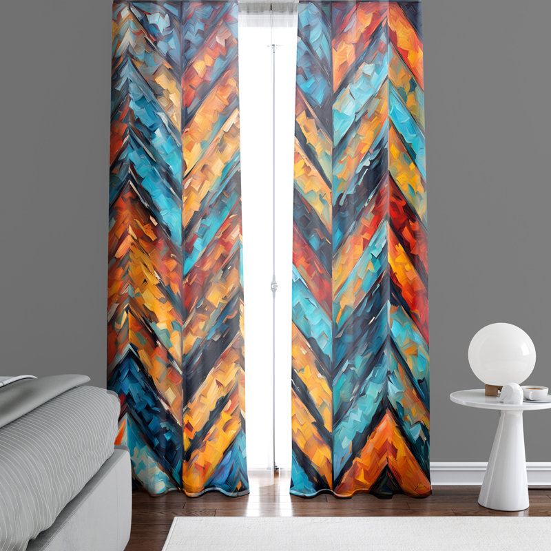 Paire de rideaux semi-transparents en polyester Efrayim, L 40 po x L 52 po
