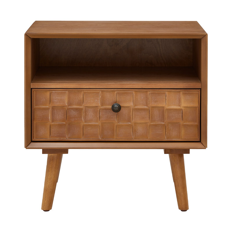 Table de chevet moderne en bois massif Brace, Golden Oak