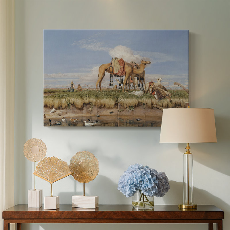 John Frederick Lewis "On the Banks of the Nile, Upper Egypt" - Museum Quality Gallery Wrapped Canvas Wall Art, 12x18