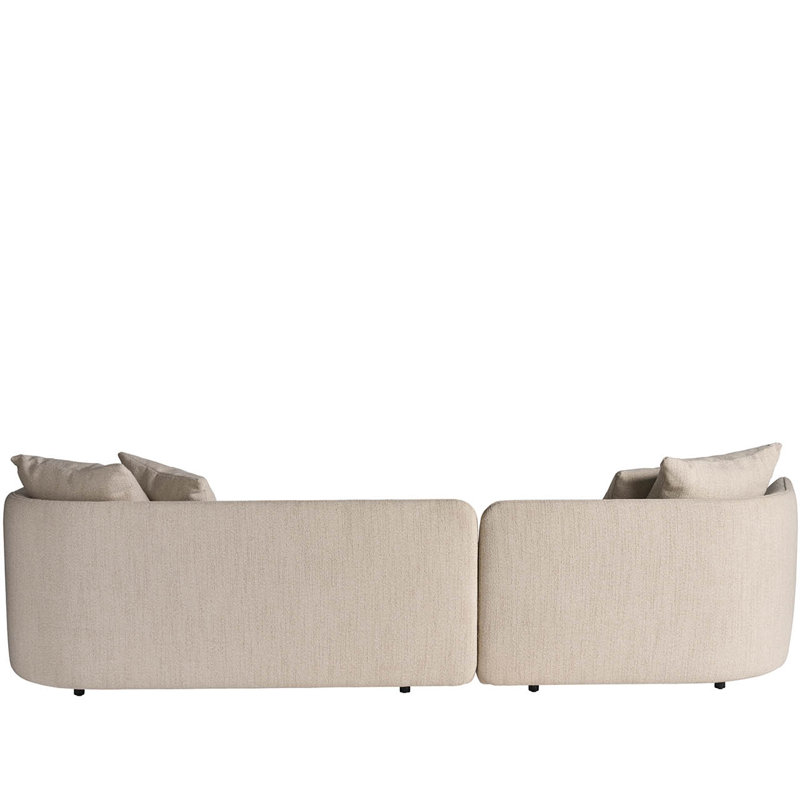 Danica Left Short Chaise Right Long Chaise, Left Hand Facing, Beige Polyester Blend