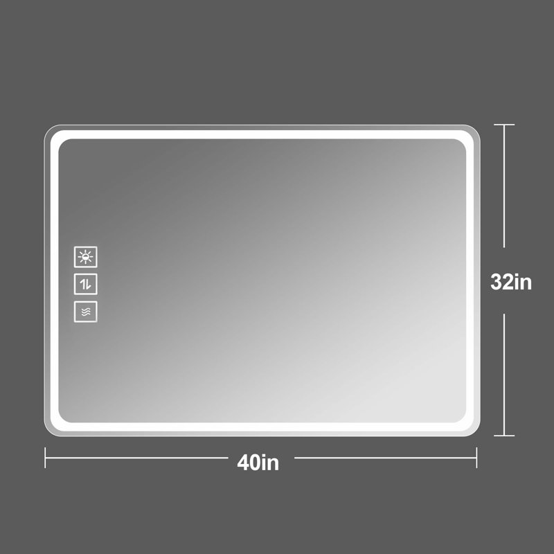 Miroir de salle de bain à DEL avec miroirs de salle de bain