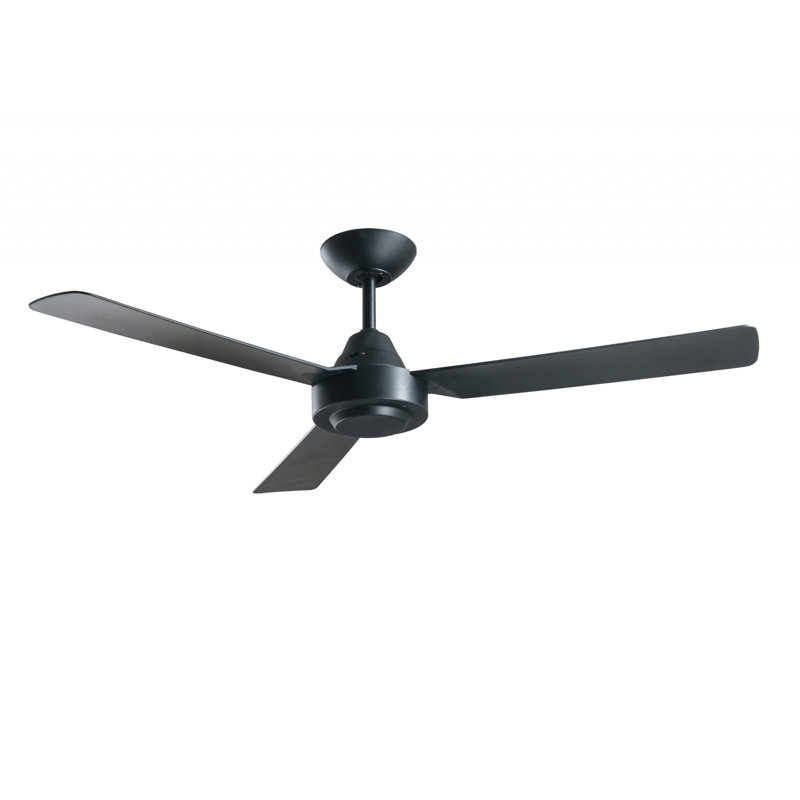 122cm 3 - Blade Ceiling Fan with Wall Control, Black