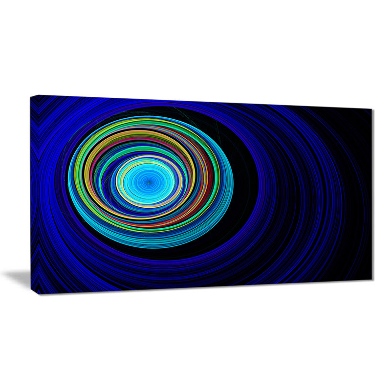 « infinied tunnel ondulations blue », impression sur toile, H 16 po x l 32 po x P 1 po