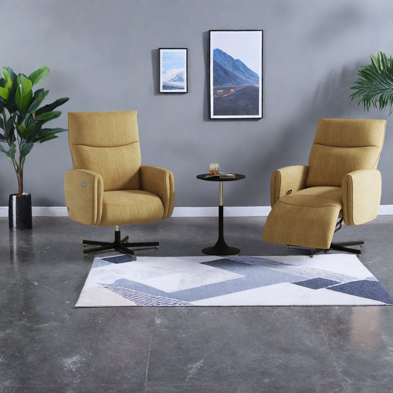 Fauteuil d'appoint multifonctionnel en velours, pivotant à 360 °, jaune, pour le bureau à domicile