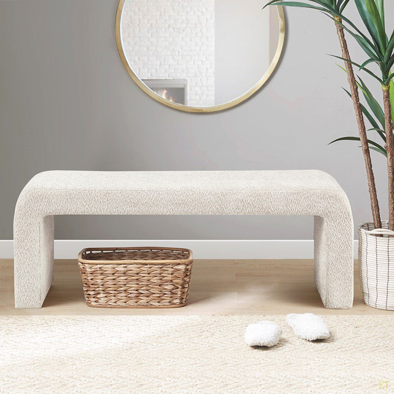 Banc Boucle crème l 52 po, Crème, crème