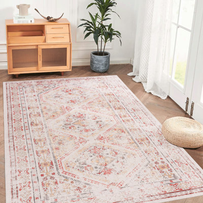 Tapis beige 9X12, lavable à la machine, surface antidérapante, à poils courts, doux et confortable, pour le salon, la chambre à coucher, la cuisine, la salle à manger - tapis en chenille à poils courts, décoration intérieure