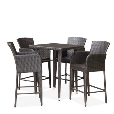 Sallee 4 - Person Wood Patio Dining Set with Square Table