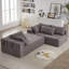 Ensemble de canapé modulaire rembourré en chenille Modern, canapé de salon modulaire en L de 108 pouces avec 6 coussins, combinaison gratuite-106762616