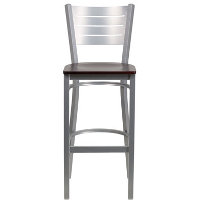 Elkton Slat Back Metal Restaurant Barstool