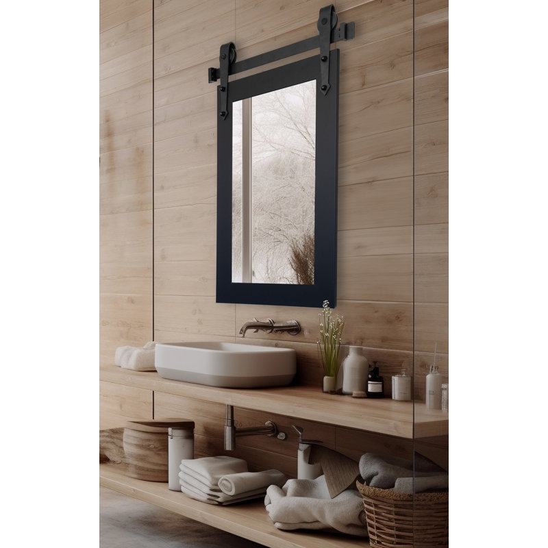 Miroir d'appoint Rayne, 32 po x 16 po, Noir