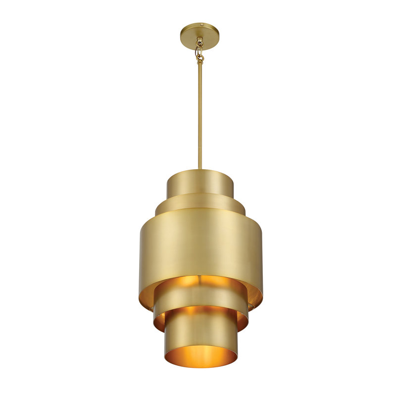 Everly Quinn Spyglass Terrace Soft Brass Pendant Light
