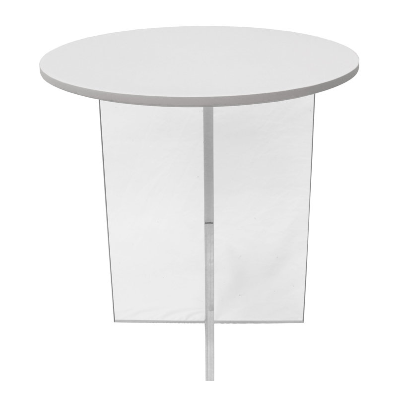 Sharv End Table, White, 19.6" H x 19.6" W x 19.6" D