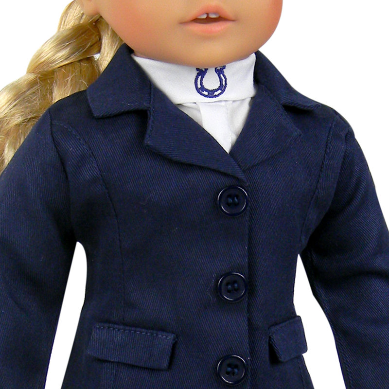 Doll Jacket Riding Outfit, Tall Riding Boots and Velvet Riding Helmet