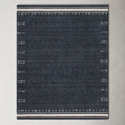 Santiago Handmade Wool Charcoal Rug