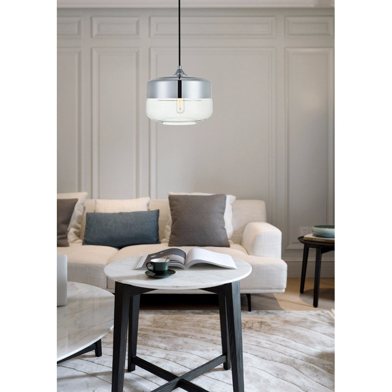 Chamberland 1 - Light Single Pendant, 8.7" H x 9.8" W x 9.8 D, Chrome
