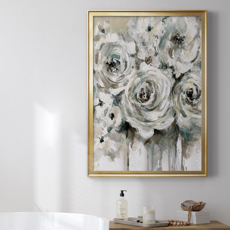 Toile encadrée de qualité supérieure Soft Fragrance II - prête à être accrochée, Or, L 30,5 po x H 42,5 po