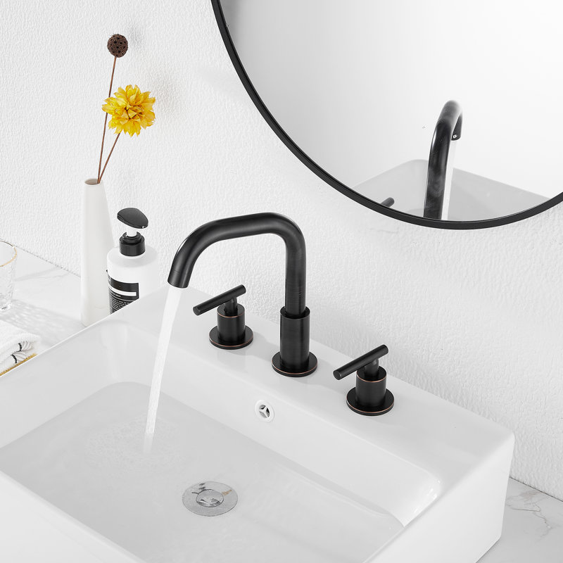 Widespread 2-handle Bathroom Faucet with Drain Assembly, Oil Rubbed Bronze