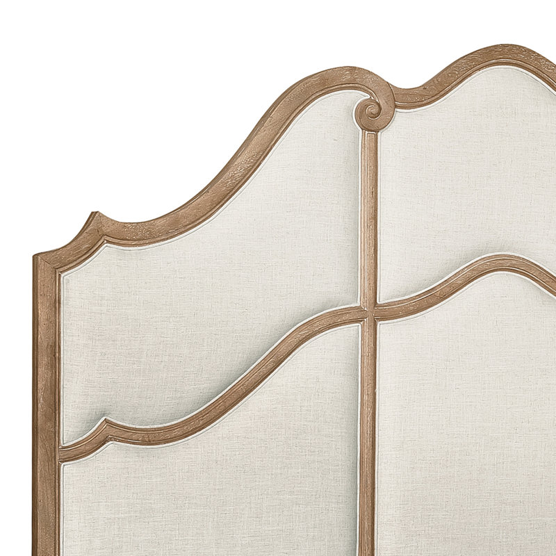 California King Linen Upholstered Wood Frame Bed