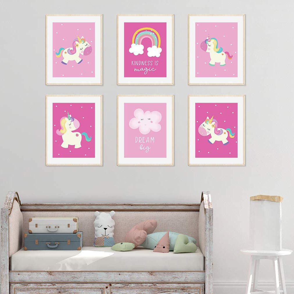 Dabo Rainbow Graphic, Believe in Magic, Dream Big 6-Piece Set Paper Print Harriet Bee 