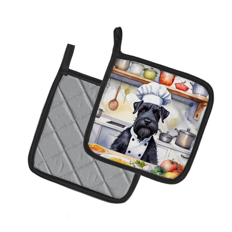 Caroline's Treasures The Dog Chef Polyester Potholder Set