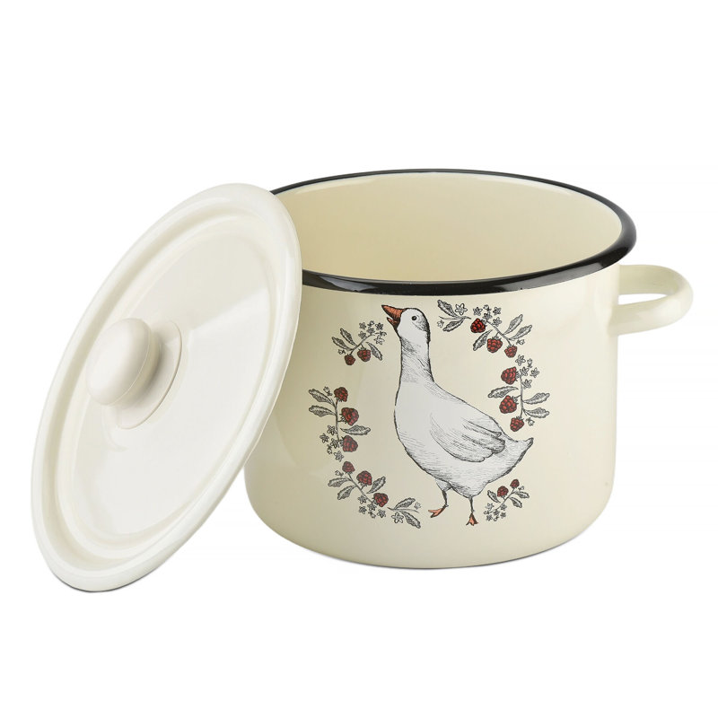 Pot en acier Gusak avec couvercle, H 5,7 po x l 9,3 po