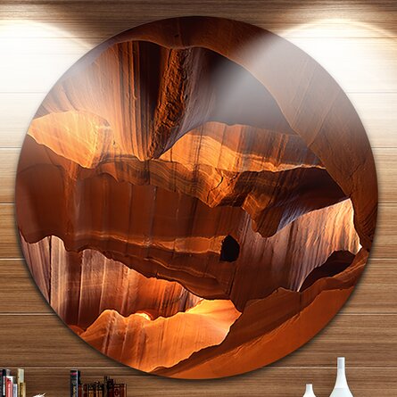 'Red Limestone Caves' Graphic Art Print on Metal