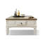 Table basse carrée en bois massif blanc