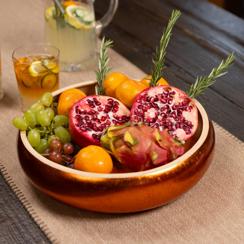 Bol à fruits en bambou Lexa, 12 po, Doré