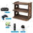 Wooden Floating Shelf Wall Mount Projector Router TV Bracket, Brown