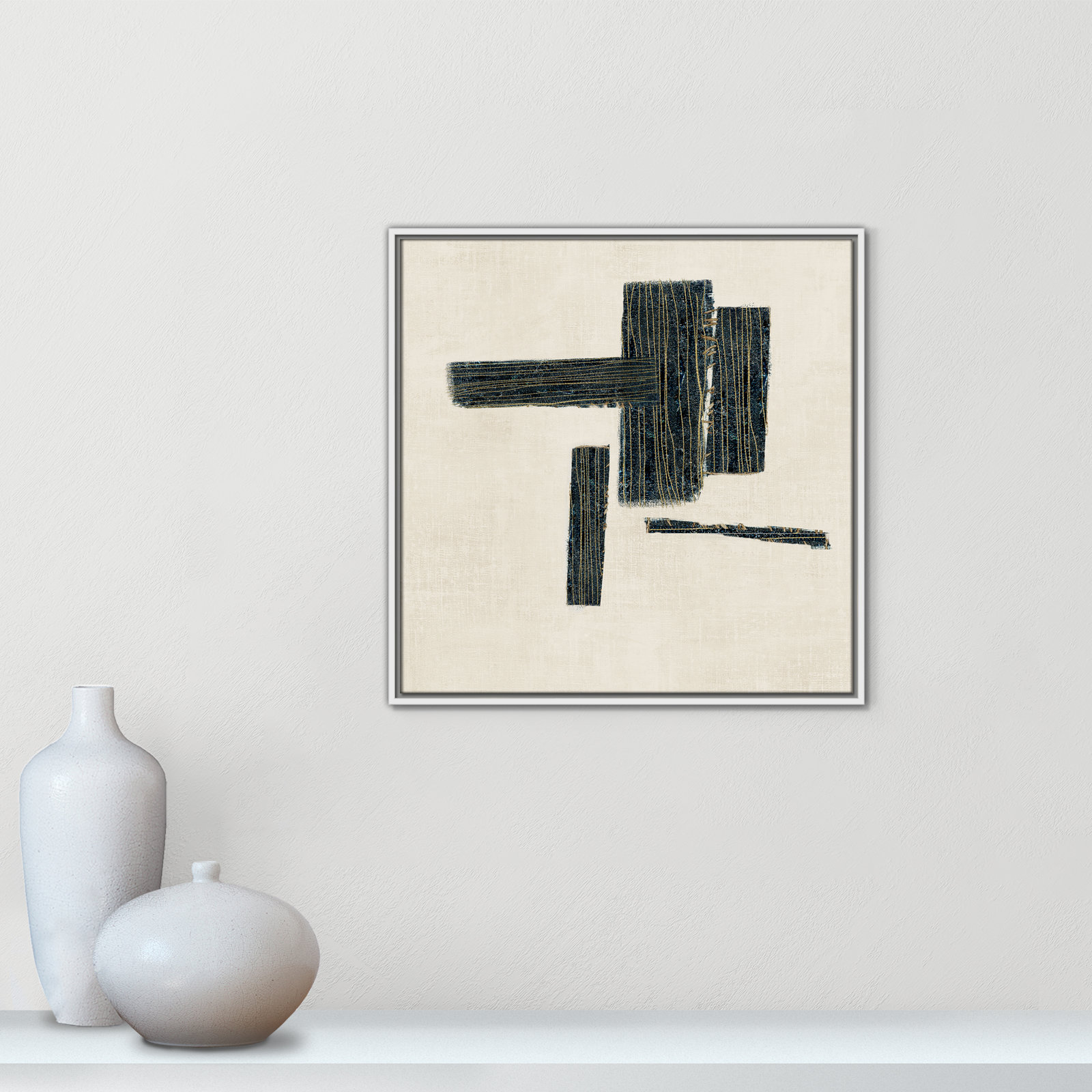 Copeland "Stitched II" Print, 25.5" H x 25.5" W, White