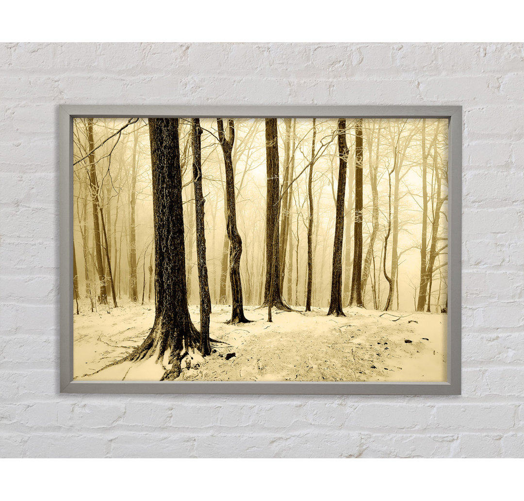 Winter Woodland Snow - Einzelner Bilderrahmen Kunstdrucke auf Leinwand