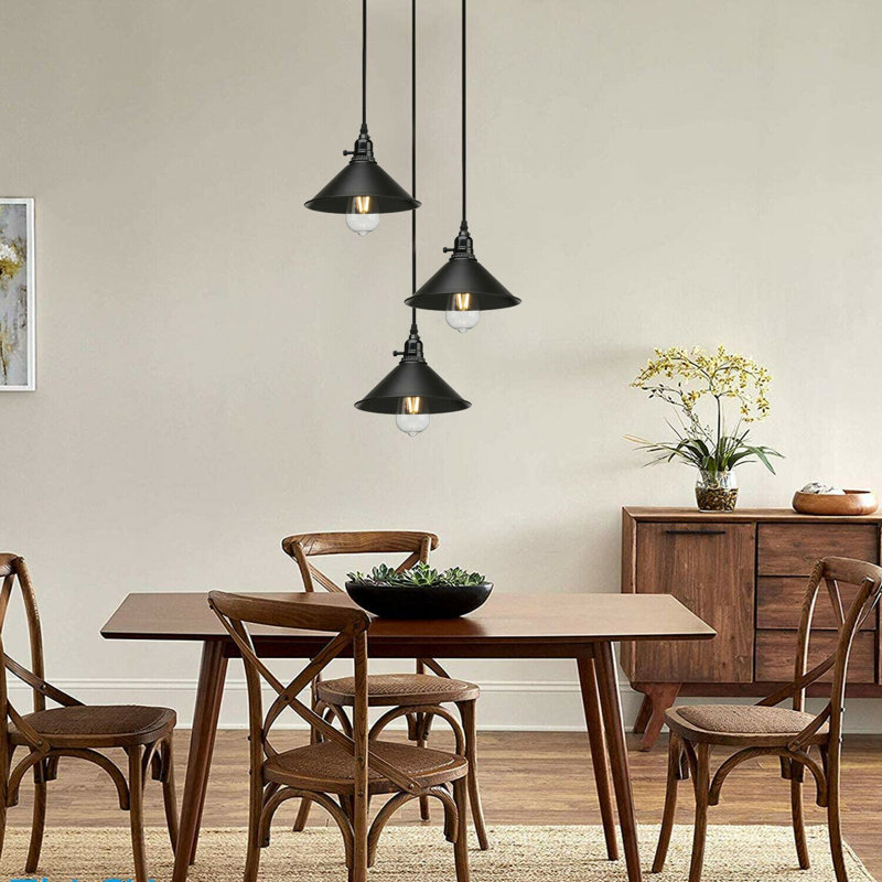 Smythe 3 - Light Black Cluster Pendant