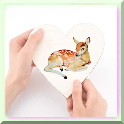 10-Piece Wooden Heart Cutouts