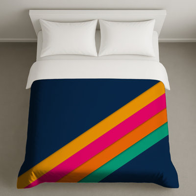 Housses de couette à rayures diagonales colorées