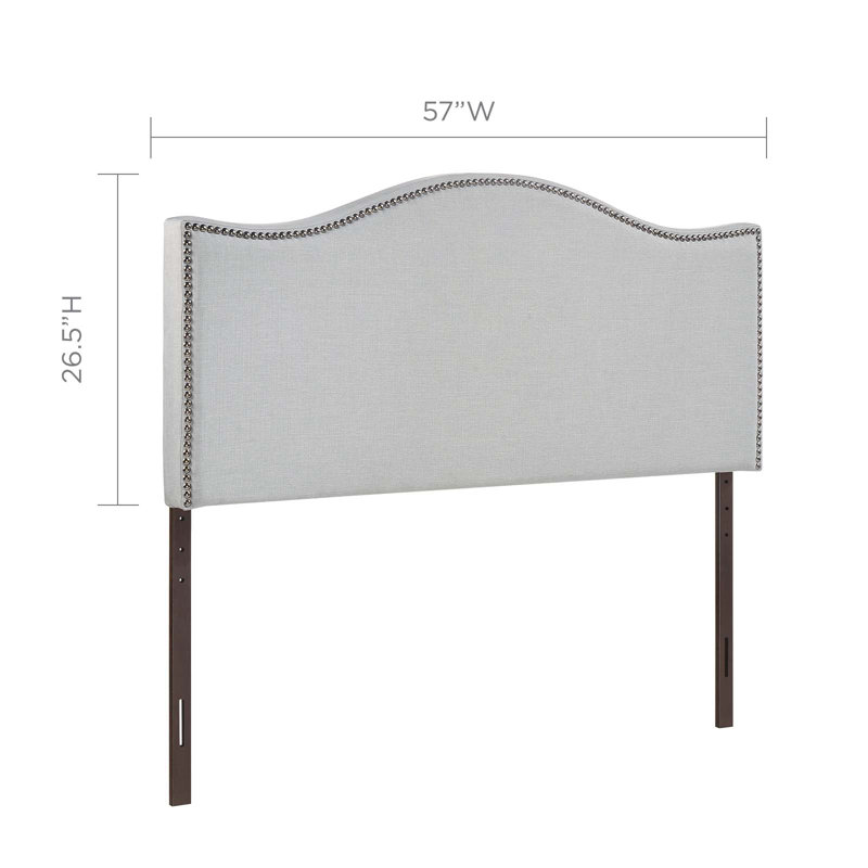 Tête de lit tapissier Curl, gris, Double, gris
